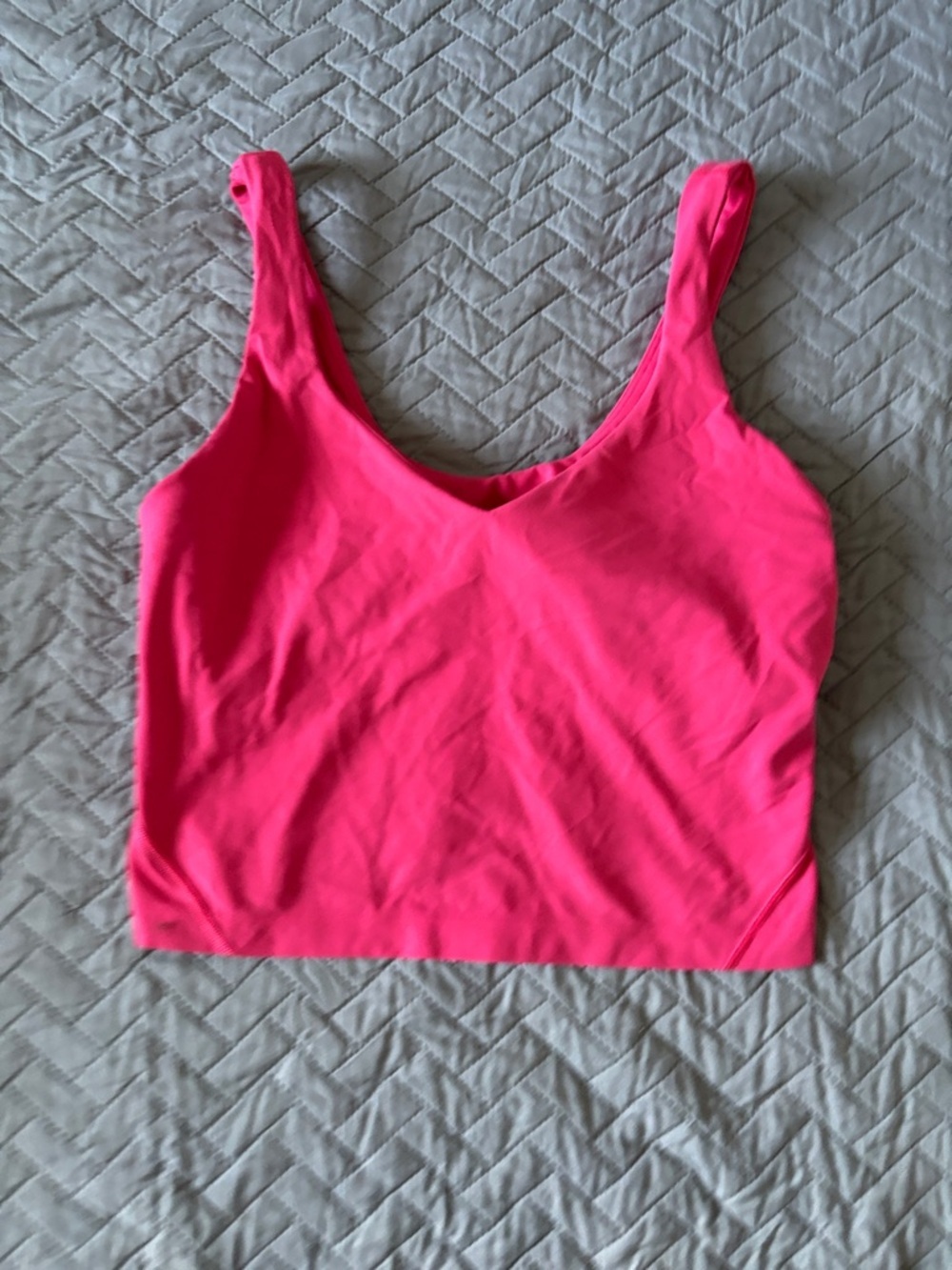 Lululemon Align Tank Neon Pink Cropped Tank Top Size 8